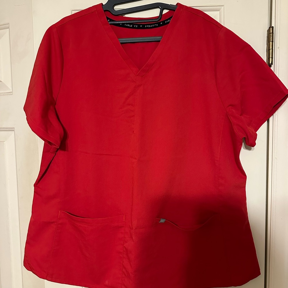 Fabletics Women’s Golgi Red Scrub Top & Joggers